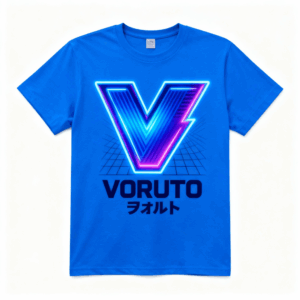 VORUTO Big V RetroWave Tee — Neon Core