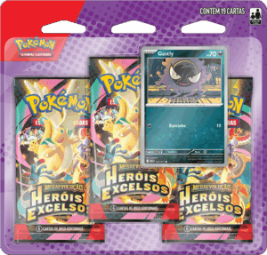 Blister Triplo Pokemón Gastly ME02.5 Heróis Excelsos