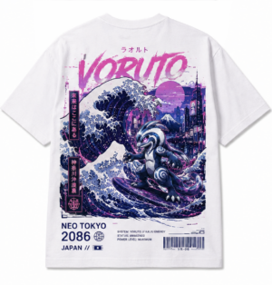 VORUTO Great Wave Cyberpunk Tee — Neo Edo Collection